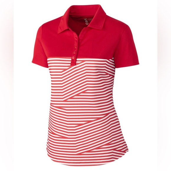 Cutter & Buck Tops - CBUK Spree Polo NWT red/white size medium